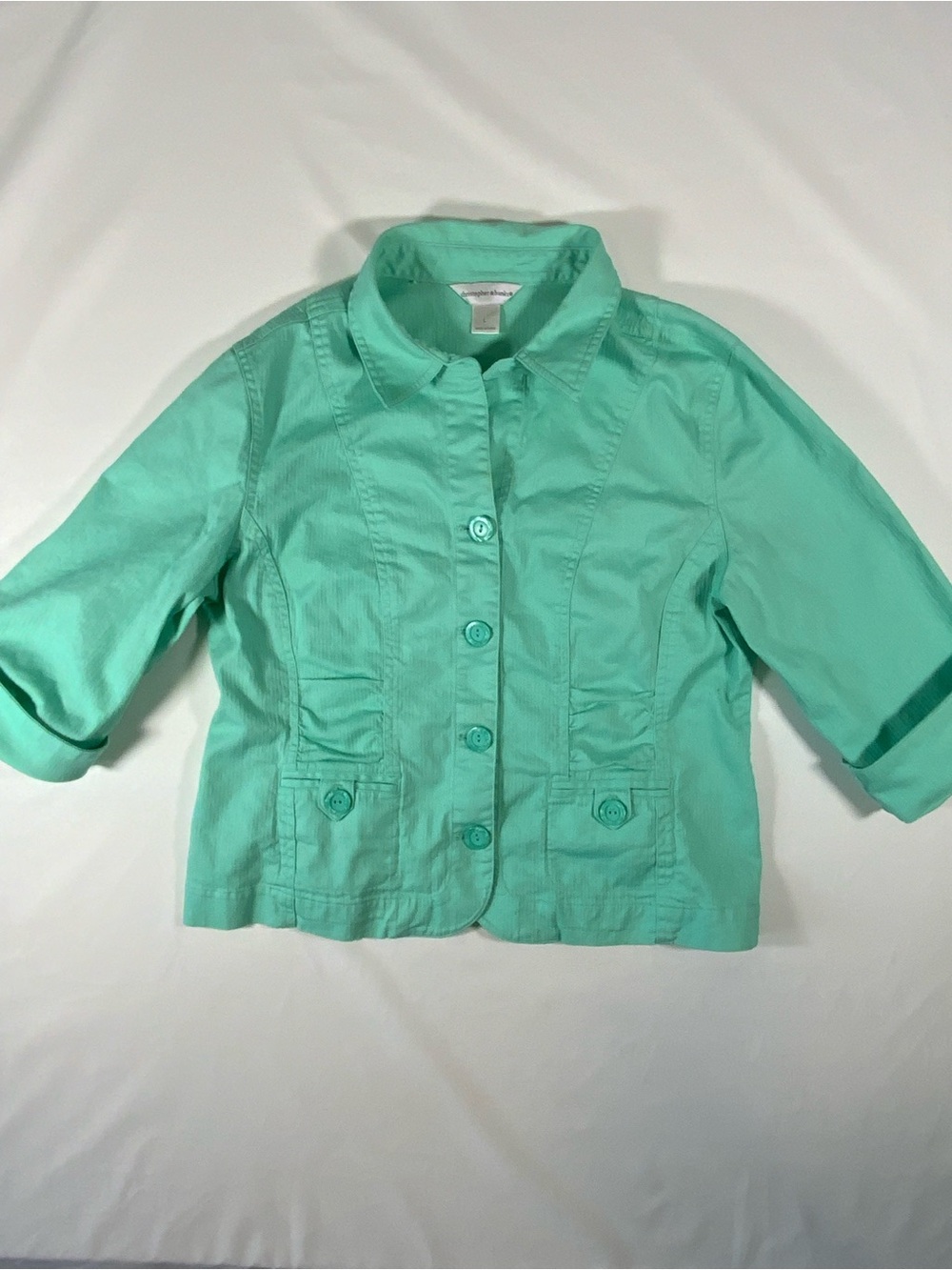 Christopher & Banks Girls' Mint Green Button Jacket